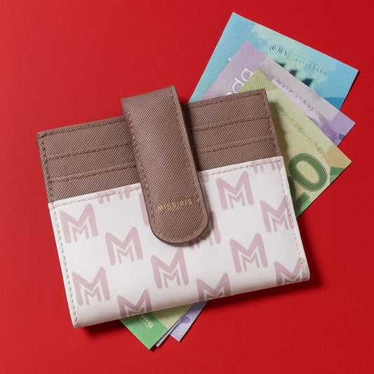 Miss Awa - White (Compact Vegan Leather Wallet with Missiris Monogram)