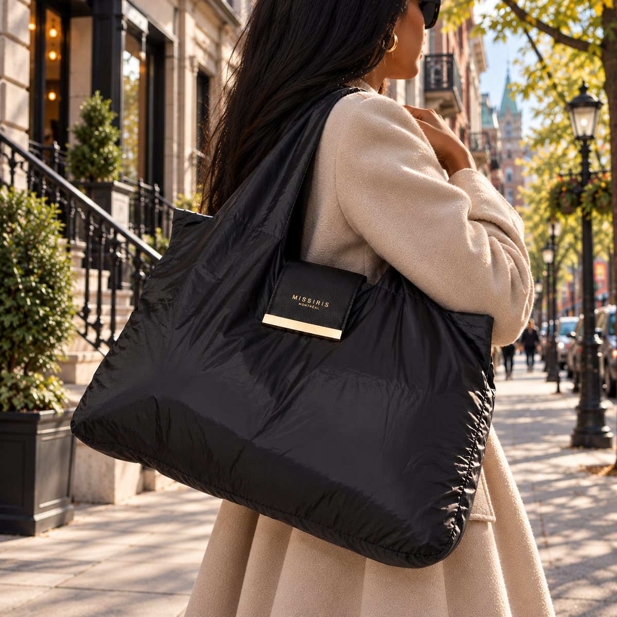 Miss Kim (Foldable Vegan Leather Shopping Bag with Keychain)