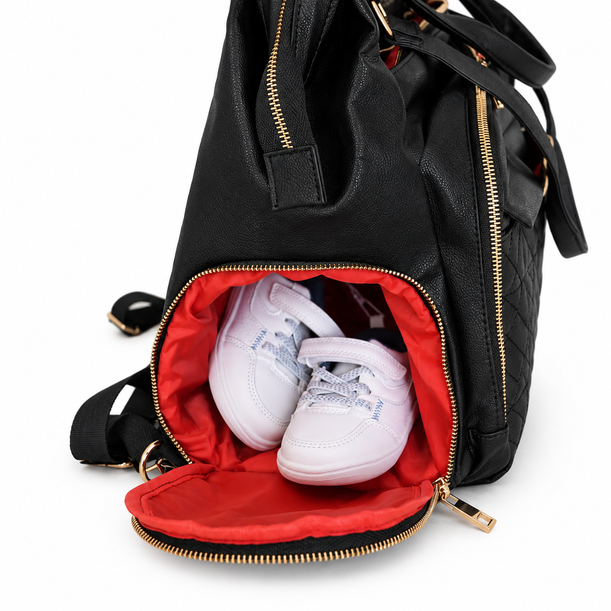 Miss Mama - Black (Vegan Leather diaper bag & backpack)