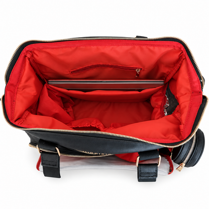 Miss Mama - Black (Vegan Leather diaper bag & backpack)