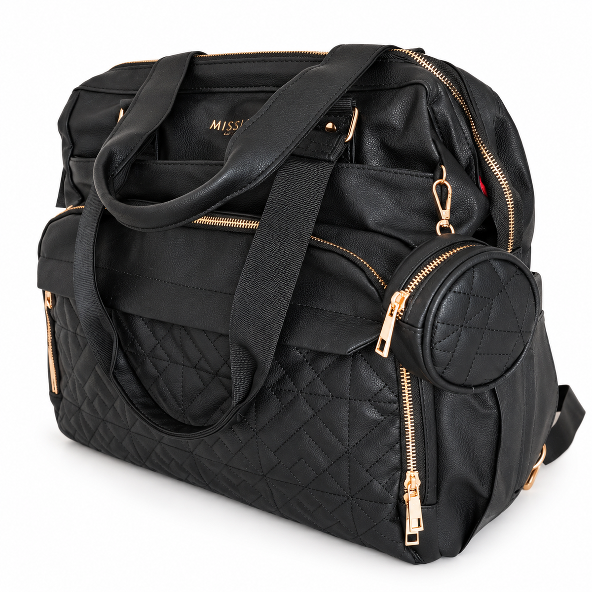 Miss Mama - Black (Vegan Leather diaper bag & backpack)