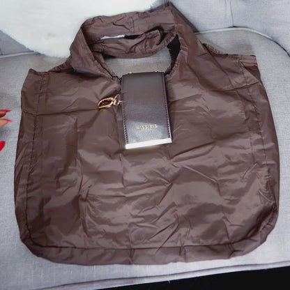 Miss Kim (Foldable Vegan Leather Shopping Bag with Keychain)