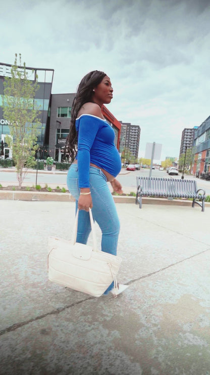 Miss Jackie - Cream (Quilted Vegan Leather Tote Bag)