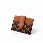 Miss Awa - Marron (Portefeuille compact en cuir végane à monogramme Missiris)