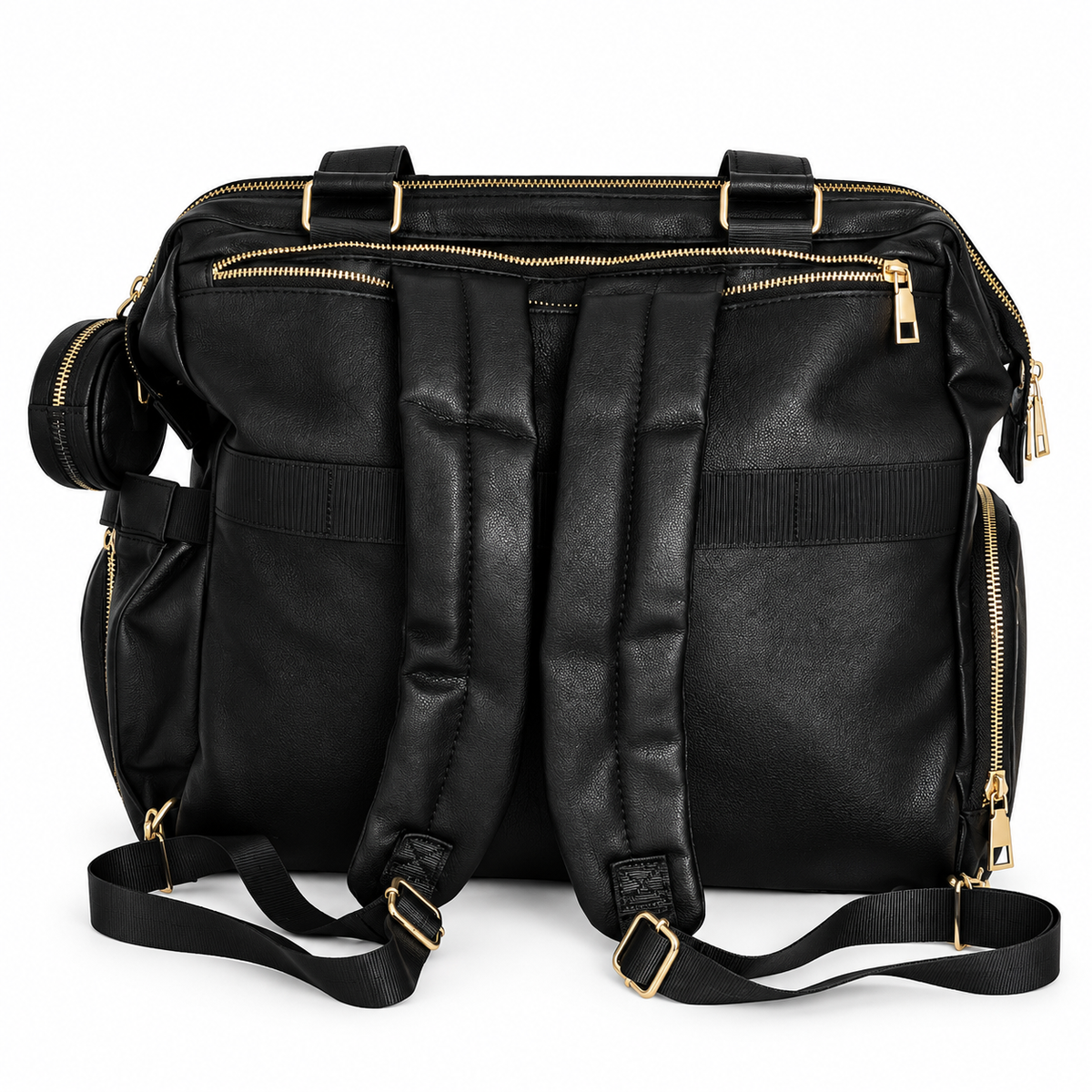 Miss Mama - Black (Vegan Leather diaper bag & backpack)