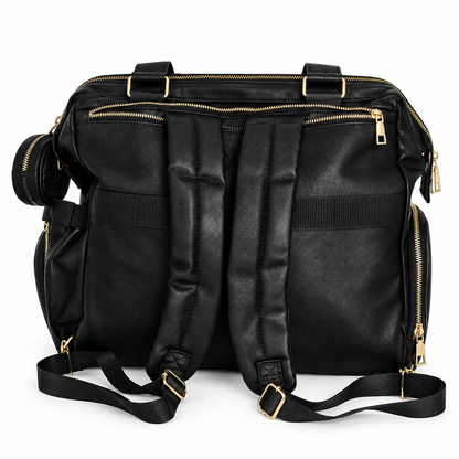 Miss Mama - Black (Vegan Leather diaper bag & backpack)