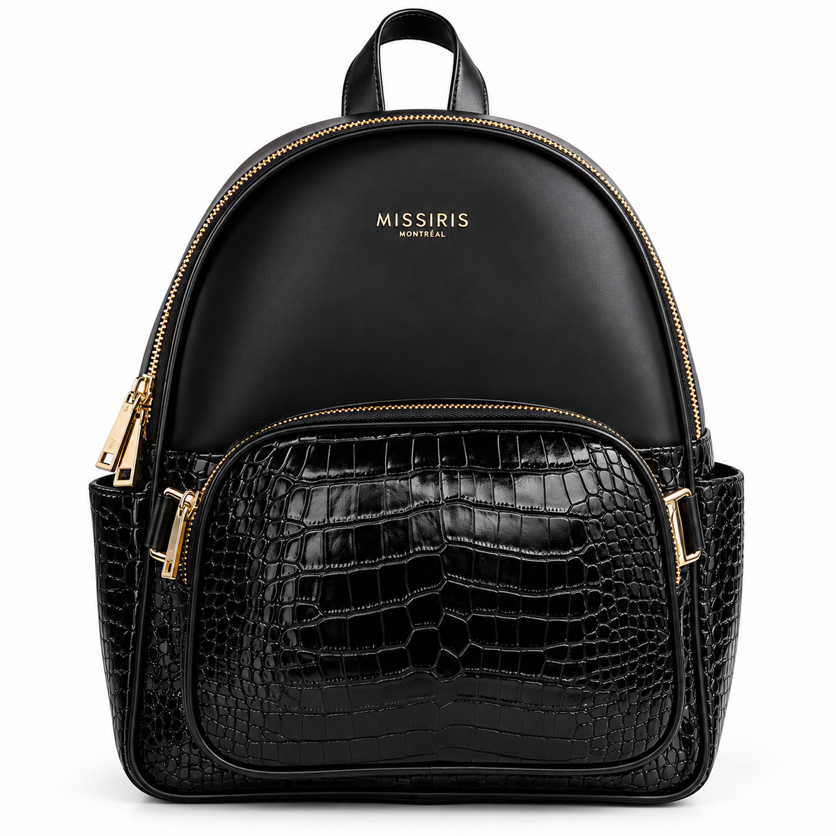 Miss Heidi - Noir (Mini sac à dos en cuir vegan avec sac banane amovible)