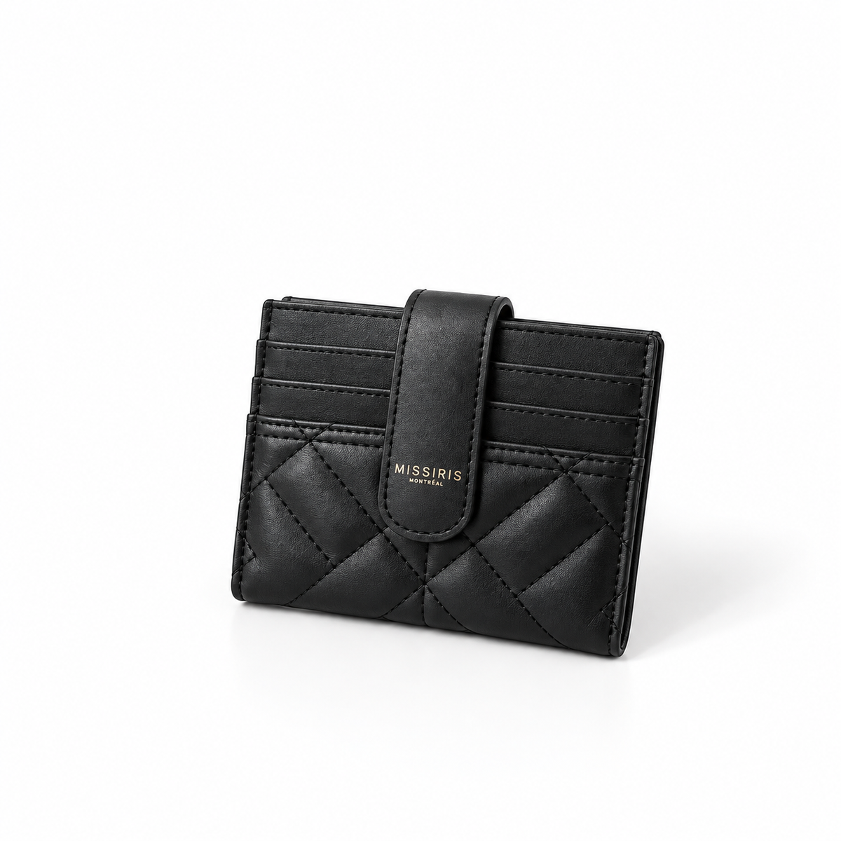 Miss Maria - Black (Vegan Leather Quilted Cardholder)