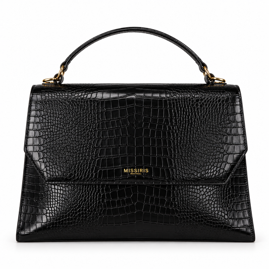 Miss Isadora - Noir (Mallette 3 en 1 en cuir vegan effet croco)
