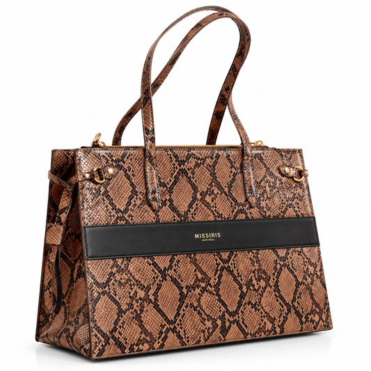 Miss Boss - Snake (Structured Croc-Embossed Vegan Leather Tote Bag)